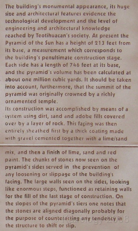 Mexico Pyramids - Mexico City 2009 0985.jpg - A trip to the Teotihuacan area of Mexico to visit the pyramids. A vast complex and a great climb to the top. This was followed by lunch in a cave, then a visit to the historical center of Mexico City. March 2009.